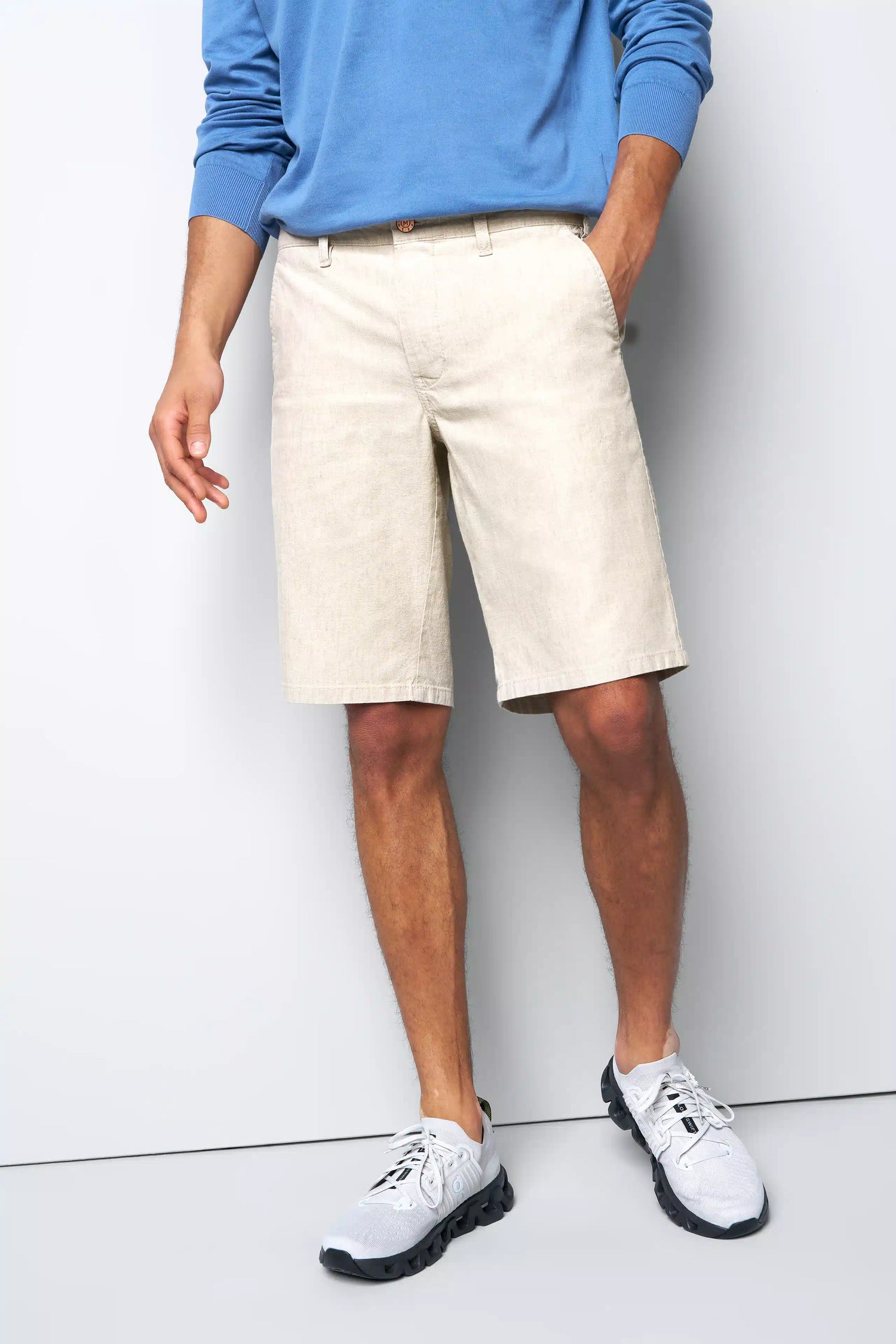 SHORT 1-6027 STRETCH HALF LINEN