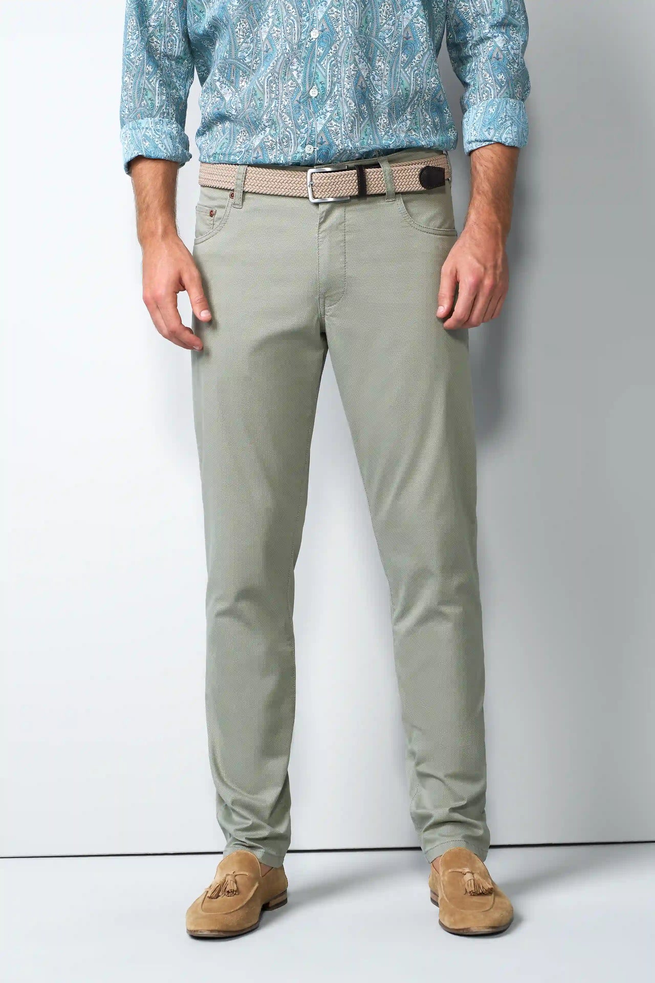 FIVE 1-6075 FIVE-POCKET TROUSERS WITH A MICRO PRINT